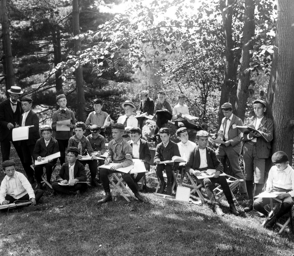Boys' Sketch Class in Central Park, c. 1900 page 1