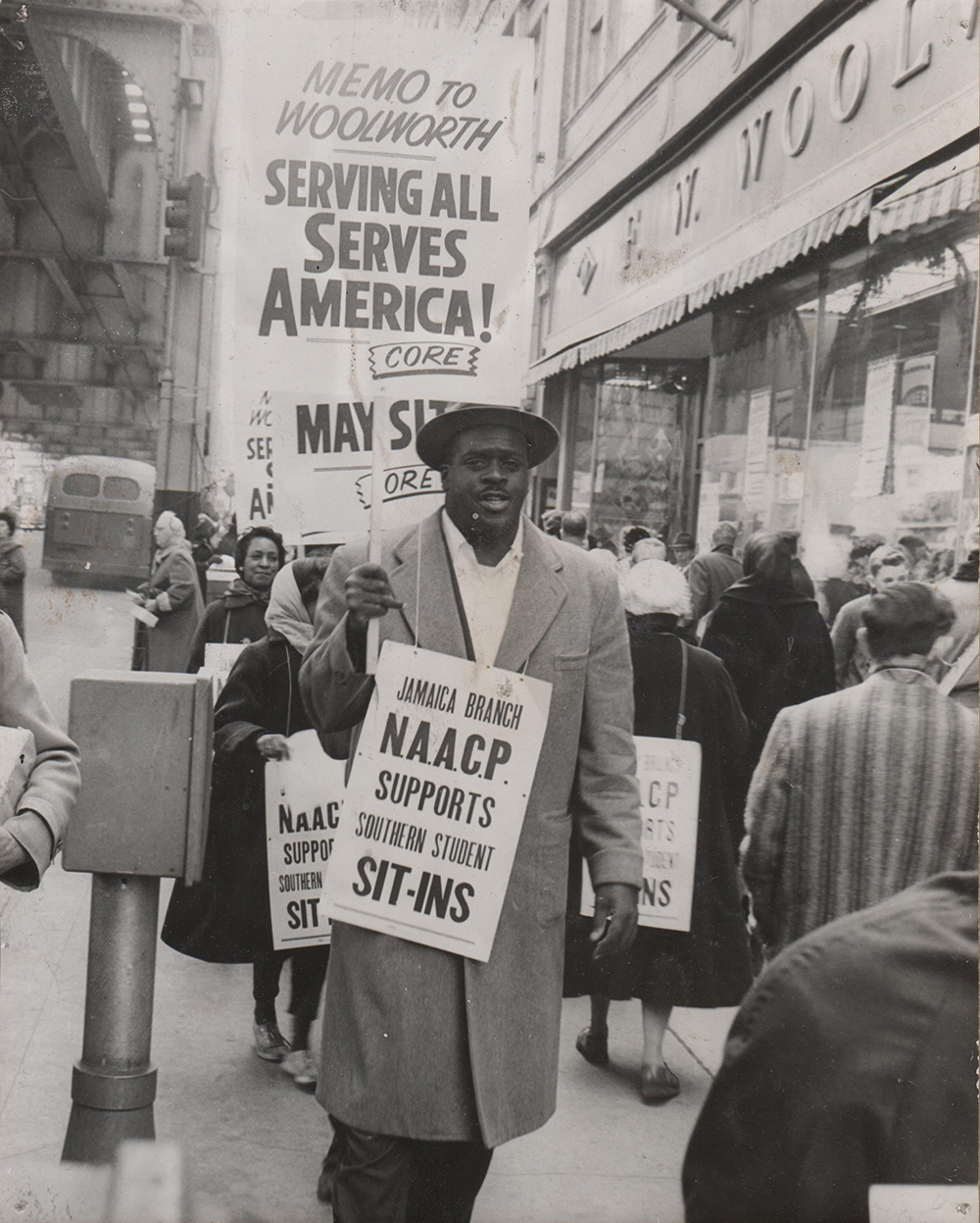 Civil Rights demonstrations at Woolworth, Jamaica, Queens, Ralph Diamond, Vice President, Local 259 U.A.W. page 1