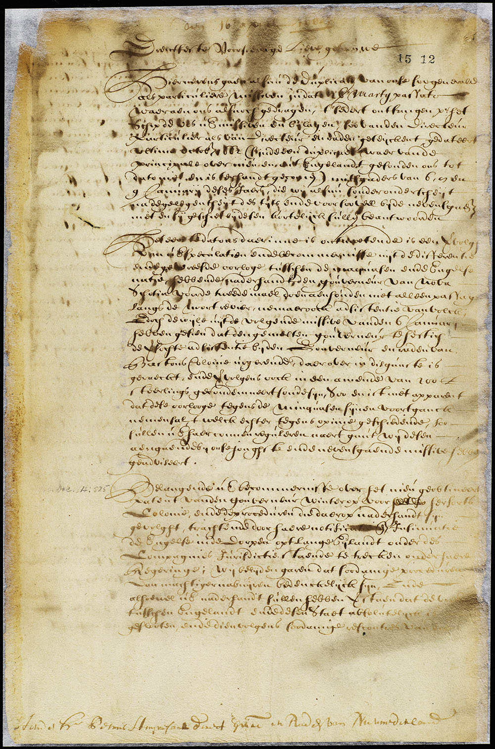 Letter from the Directors to Stuyvesant, April 16, 1663 page 1