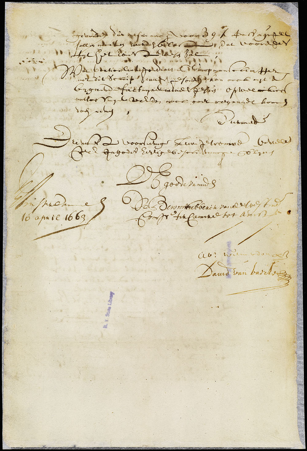 Letter from the Directors to Stuyvesant, April 16, 1663 page 8