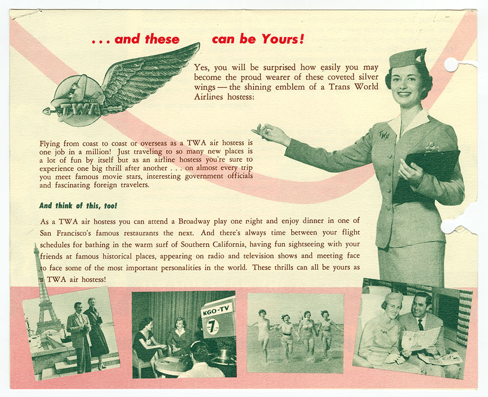 Trans World Airlines (TWA) Air Hostess Pamphlet page 2