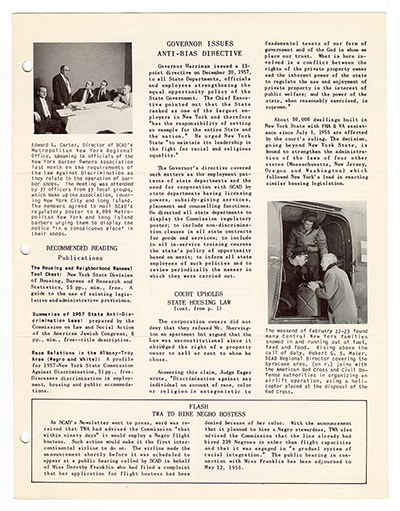 New York State Commission Against Discrimination (SCAD) newsletter, March 1958 thumbnail page 3