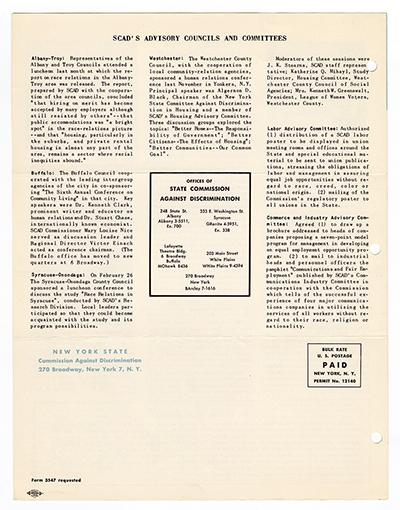 New York State Commission Against Discrimination (SCAD) newsletter, March 1958 thumbnail page 4