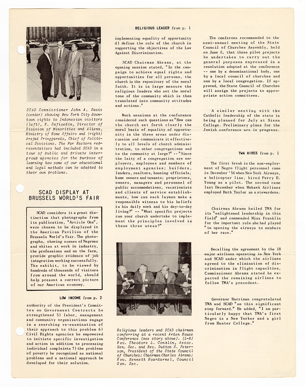 New York State Commission Against Discrimination (SCAD) newsletter, June 1958 page 3
