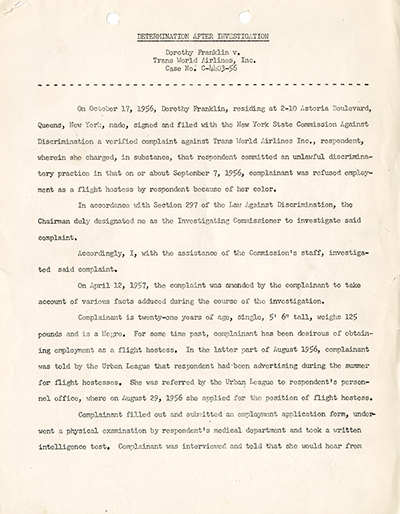 Load Determination After Investigation for the Dorothy Franklin Case, April 22, 1957 in Main Document Viewer