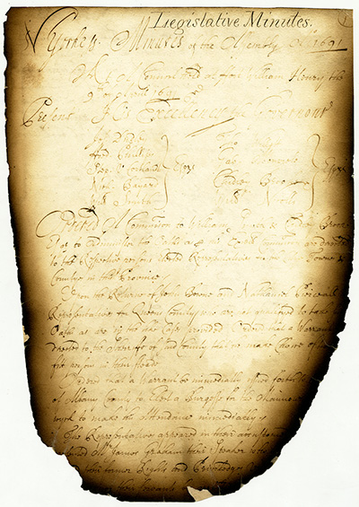 Council Legislative minutes, April 9, 1691 thumbnail page 1