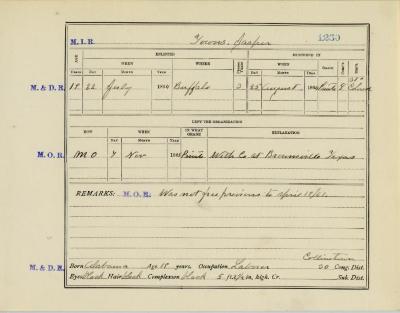 Load Muster Roll #1230 for Jasper Towns, Civil War, 1865 in Main Document Viewer