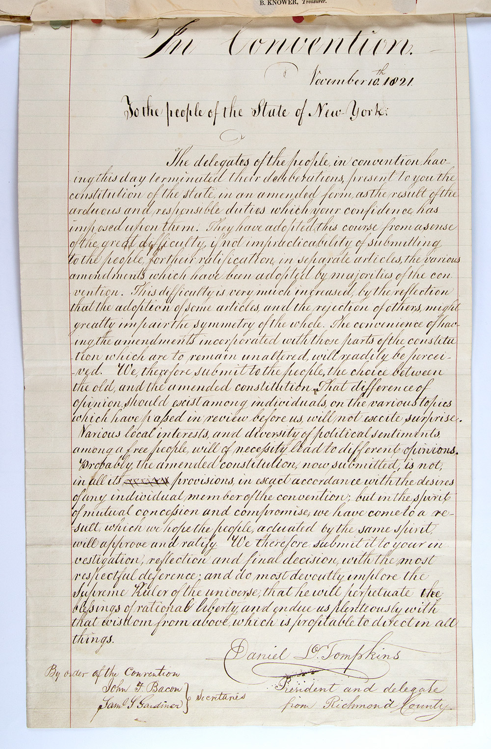 Second Constitution of New York State, 1821 page 3