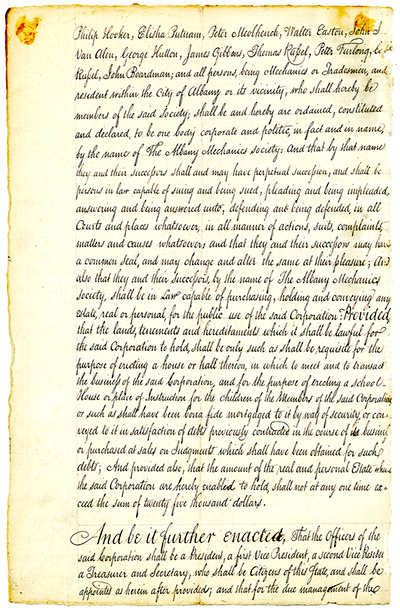 Law Incorporating the Society of Mechanics of the City of Albany thumbnail page 2