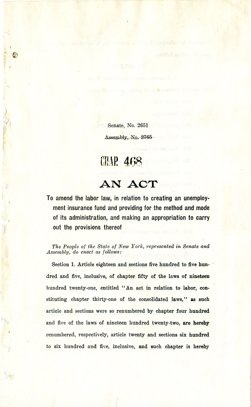Unemployment Insurance Law page 1
