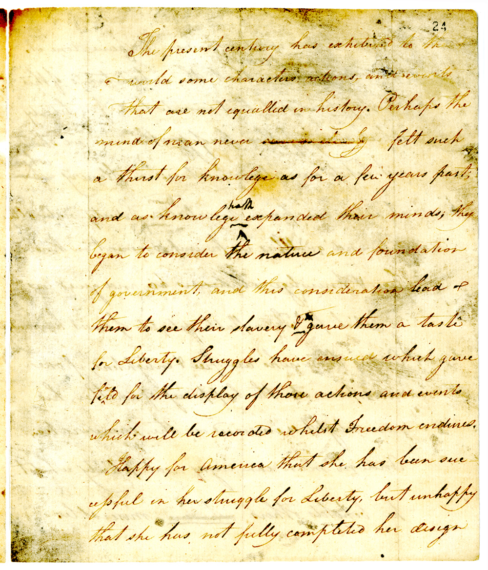 "On Slavery" essay written by Daniel D. Tompkins page 1