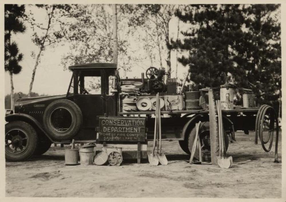 Conservation Department's Forest Fire Truck, Fish Creek Pond, 1928 page 1