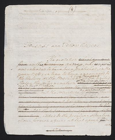 First draft of farewell address : manuscript, 1796 May 15 thumbnail page 1