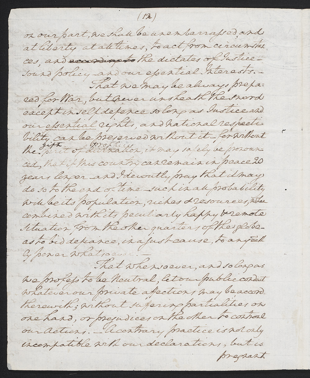 First draft of farewell address : manuscript, 1796 May 15 page 12