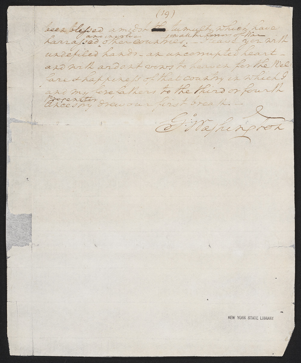First draft of farewell address : manuscript, 1796 May 15 page 19