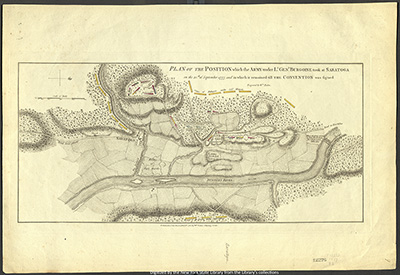 Plan of the position which the army under Lt. Genl. Burgoine took at Saratoga on the 10th of September, 1777, and in which it remained till the Convention was signed thumbnail page 1