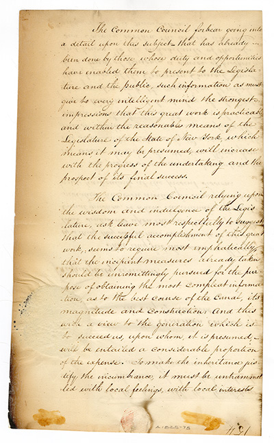 Load Memorial of the Mayor, Aldermen and Commonalty of the City of New York relative to canals in Main Document Viewer