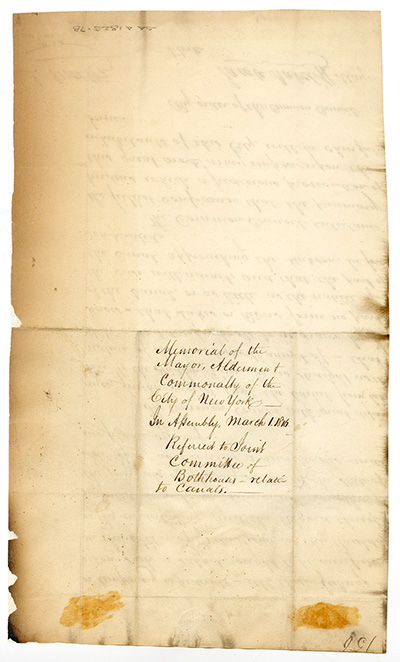 Load Memorial of the Mayor, Aldermen and Commonalty of the City of New York relative to canals in Main Document Viewer