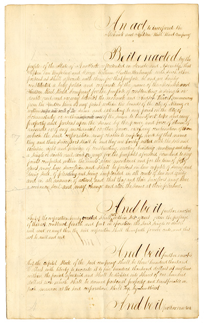 Load An Act to Incorporate the Mohawk and Hudson Rail Road Company in Main Document Viewer
