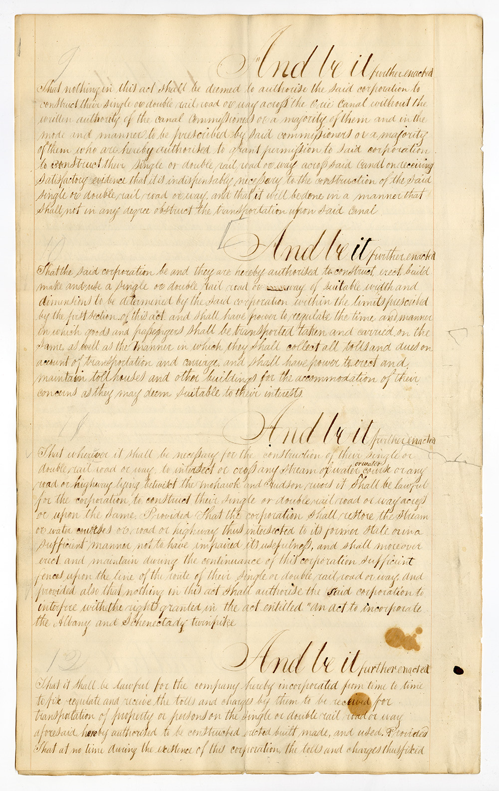 An Act to Incorporate the Mohawk and Hudson Rail Road Company page 4