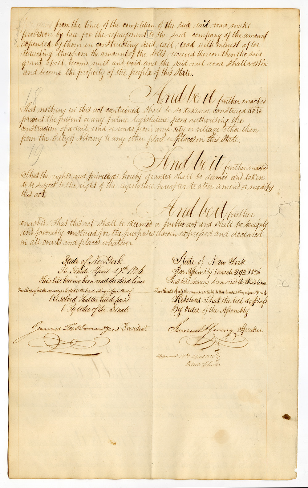 An Act to Incorporate the Mohawk and Hudson Rail Road Company page 6