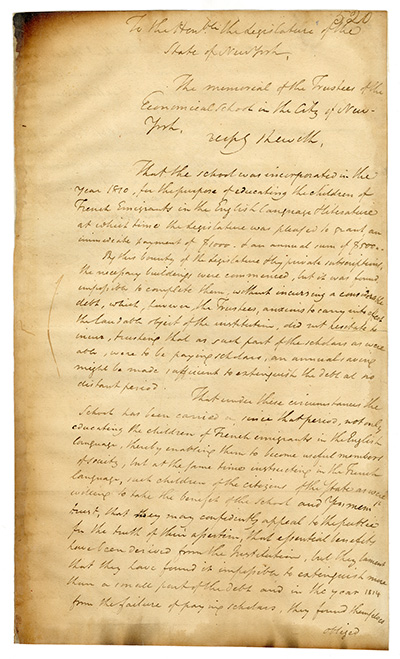 Petition Supporting the Education of Children of French Immigrants thumbnail page 1