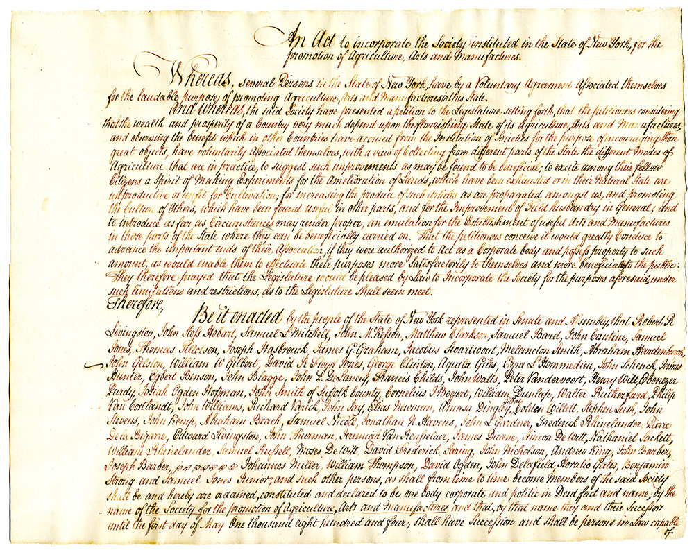 An Act to Incorporate the Agricultural Society of New York State page 2