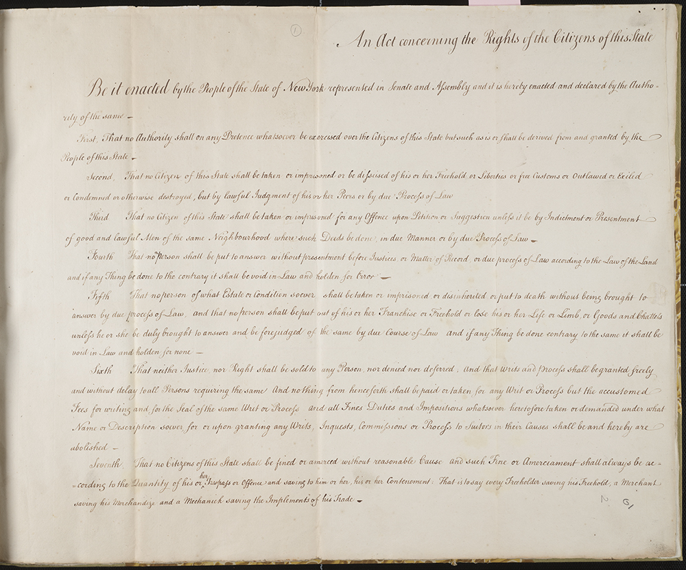 An Act Concerning the Rights of the Citizens of this State page 1