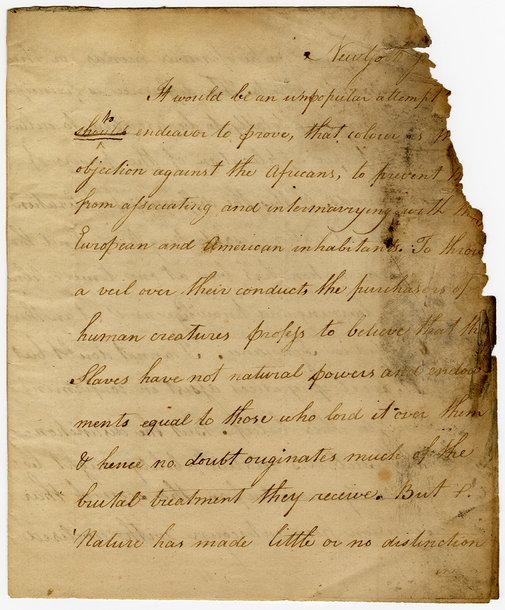 "On Slavery" by Daniel Tompkins, June 28, 1793 page 1