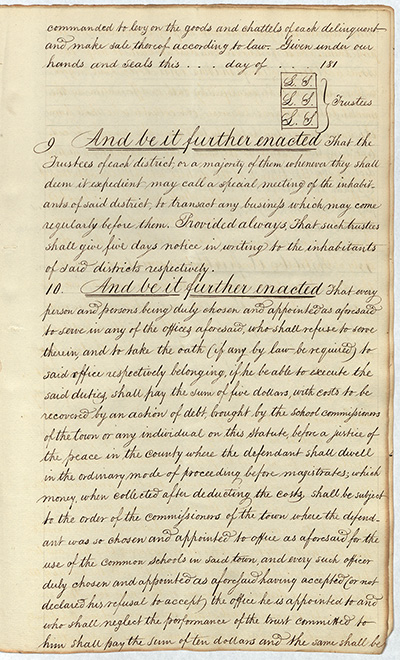 An Act for the establishment of Common Schools thumbnail page 9