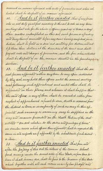 An Act for the establishment of Common Schools thumbnail page 10