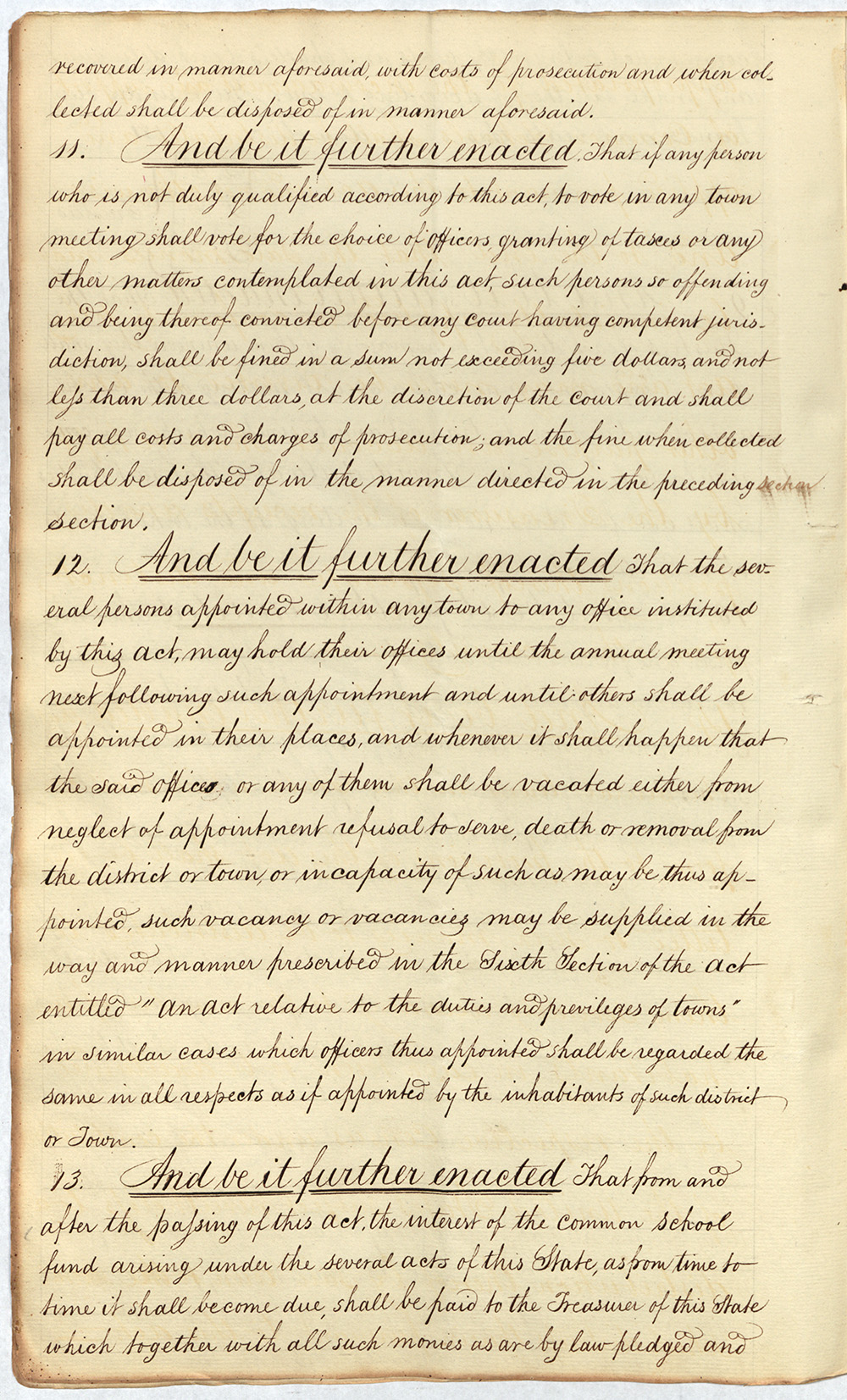 An Act for the establishment of Common Schools page 10