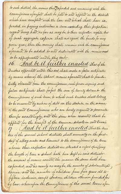An Act for the establishment of Common Schools thumbnail page 14