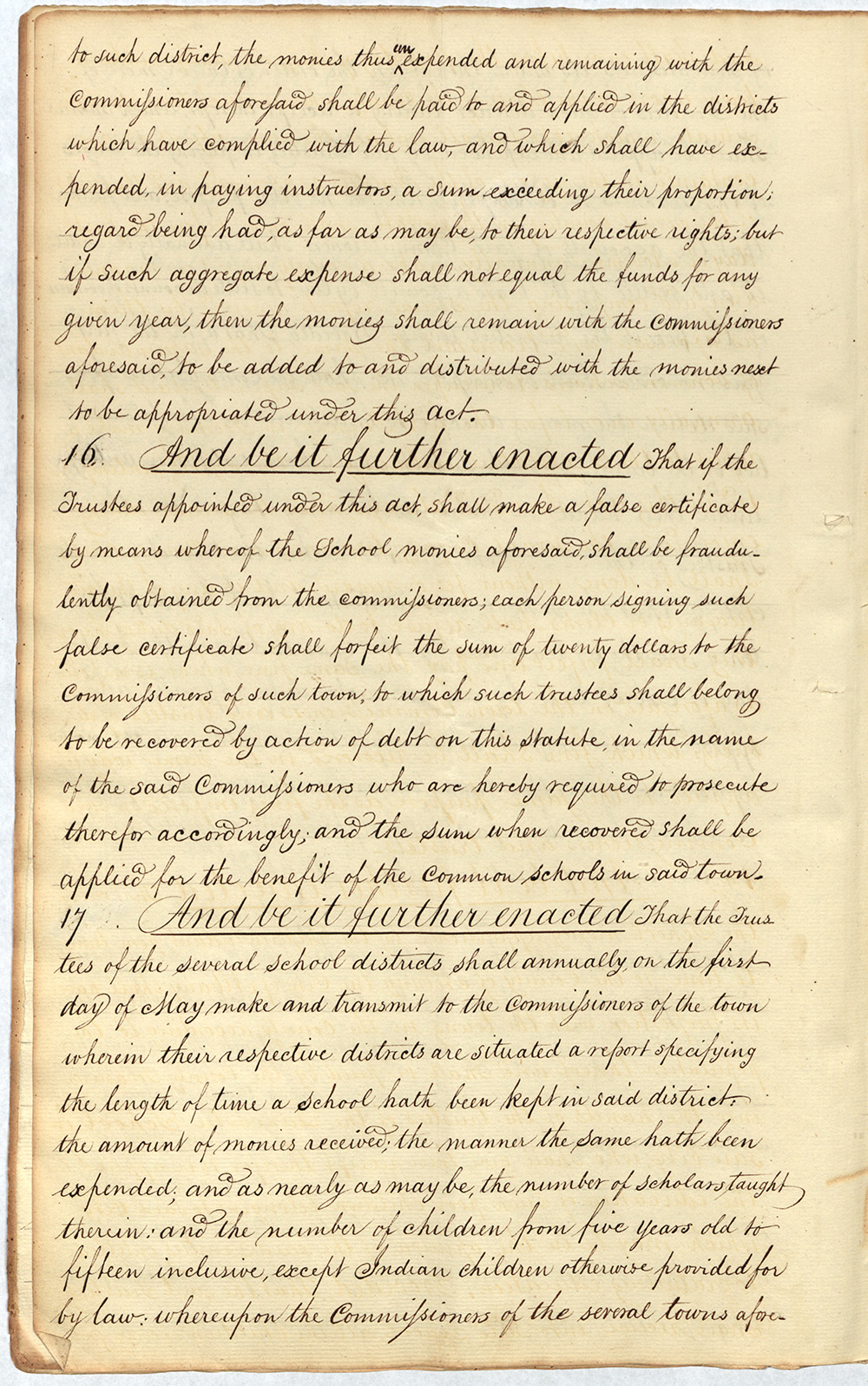 An Act for the establishment of Common Schools page 14