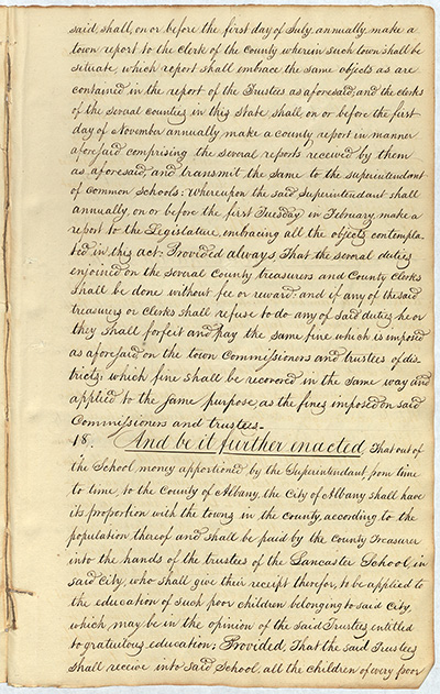An Act for the establishment of Common Schools thumbnail page 15