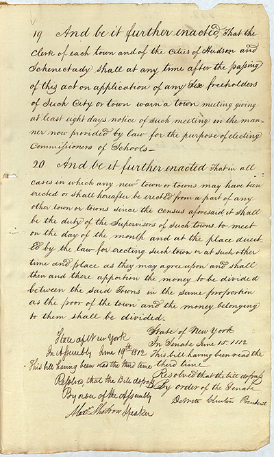 An Act for the establishment of Common Schools thumbnail page 17