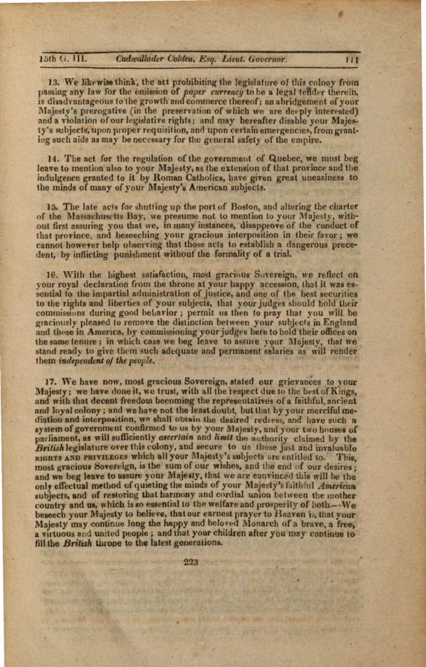 Appealing for reconciliation with Britain, March 25, 1775 page 4