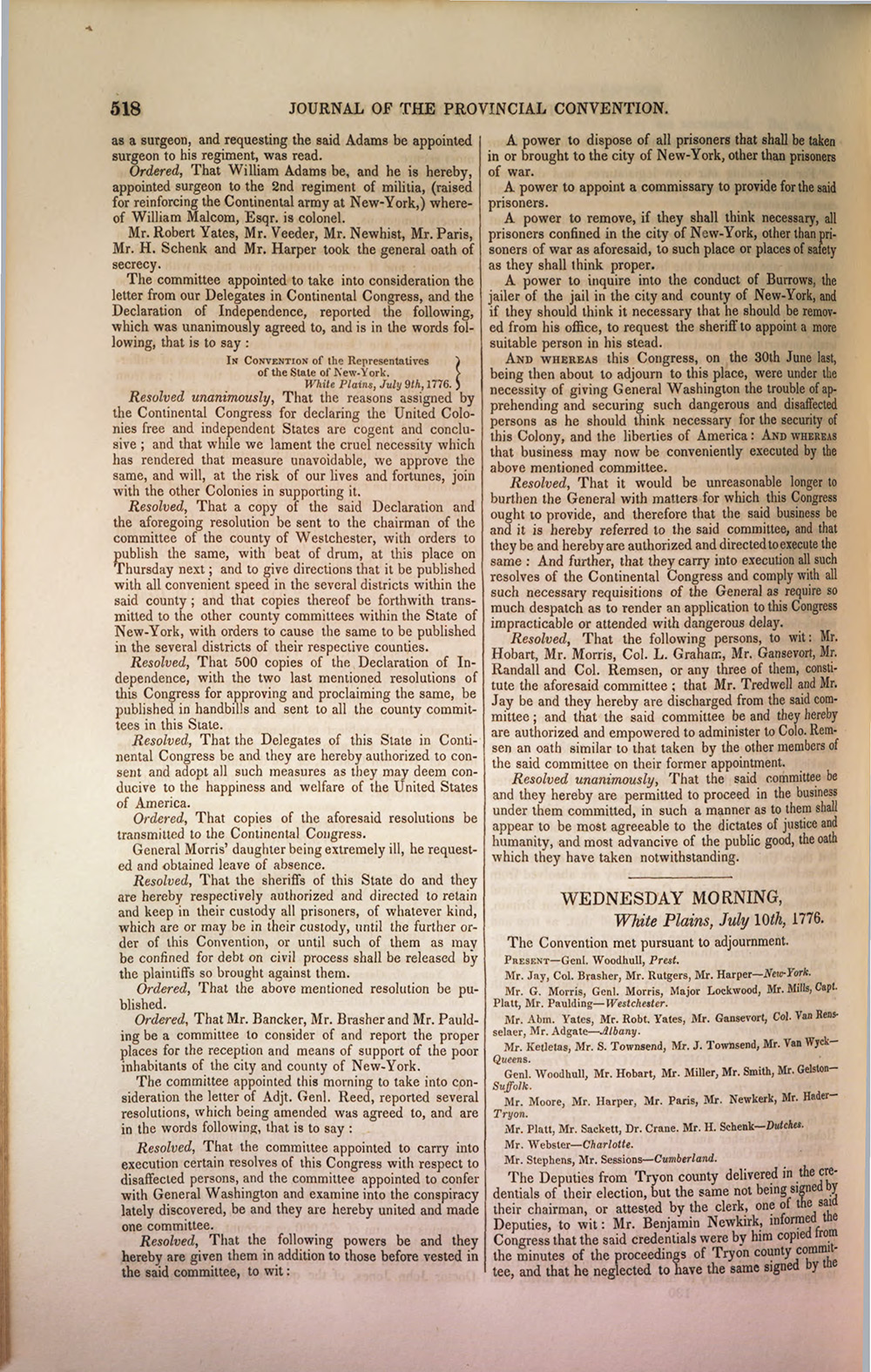 New York joins the independence movement,  July 9, 1776 page 3