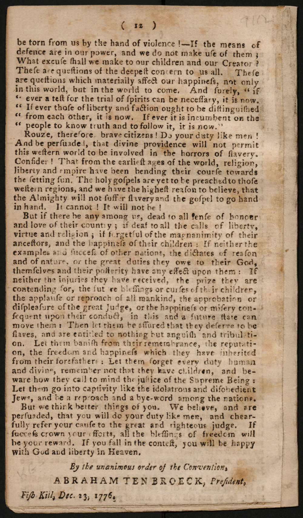 An Address of the Convention of Representatives of the State of New York to Their Constituents, December 23, 1776 page 12