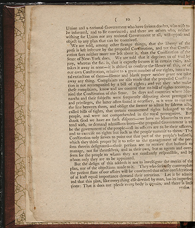 Load An Address to the People of the State of New York on the Subject of the Constitution, Agreed Upon at Philadelphia, the 17th of September, 1787, April 12, 1788 in Main Document Viewer