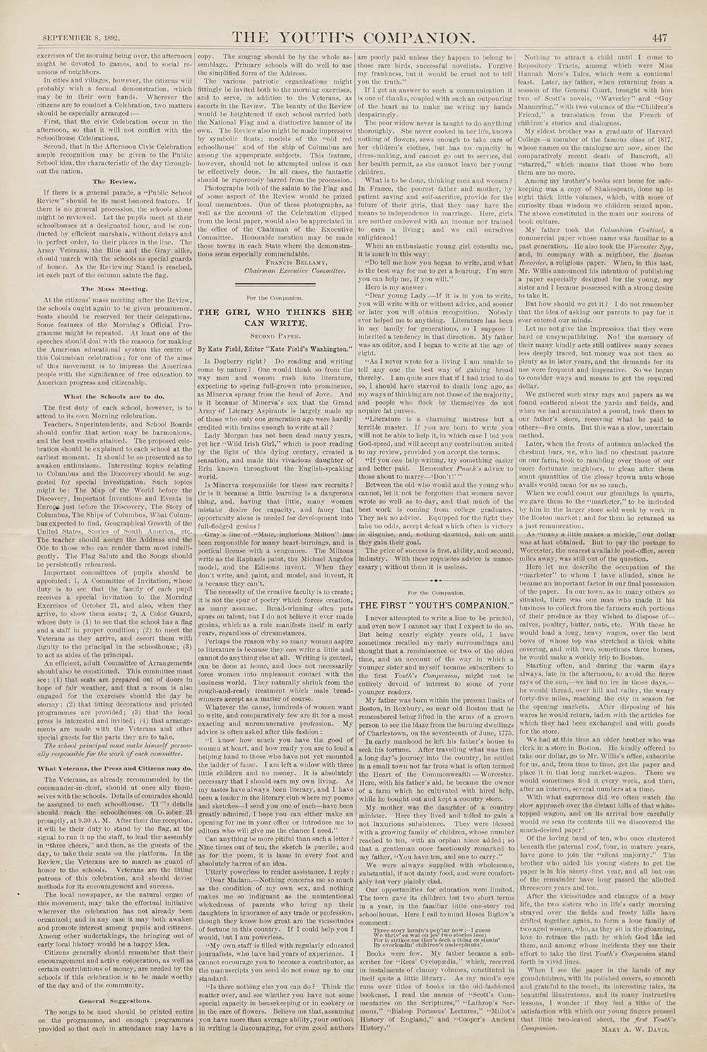 First Printing of the Pledge of Allegiance to the Flag, 1892 page 2