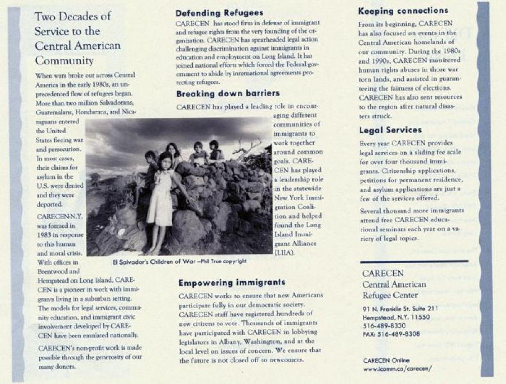 Central American Refugee Center (CARECEN) 20th Anniversary Newsletter, 2003 page 2
