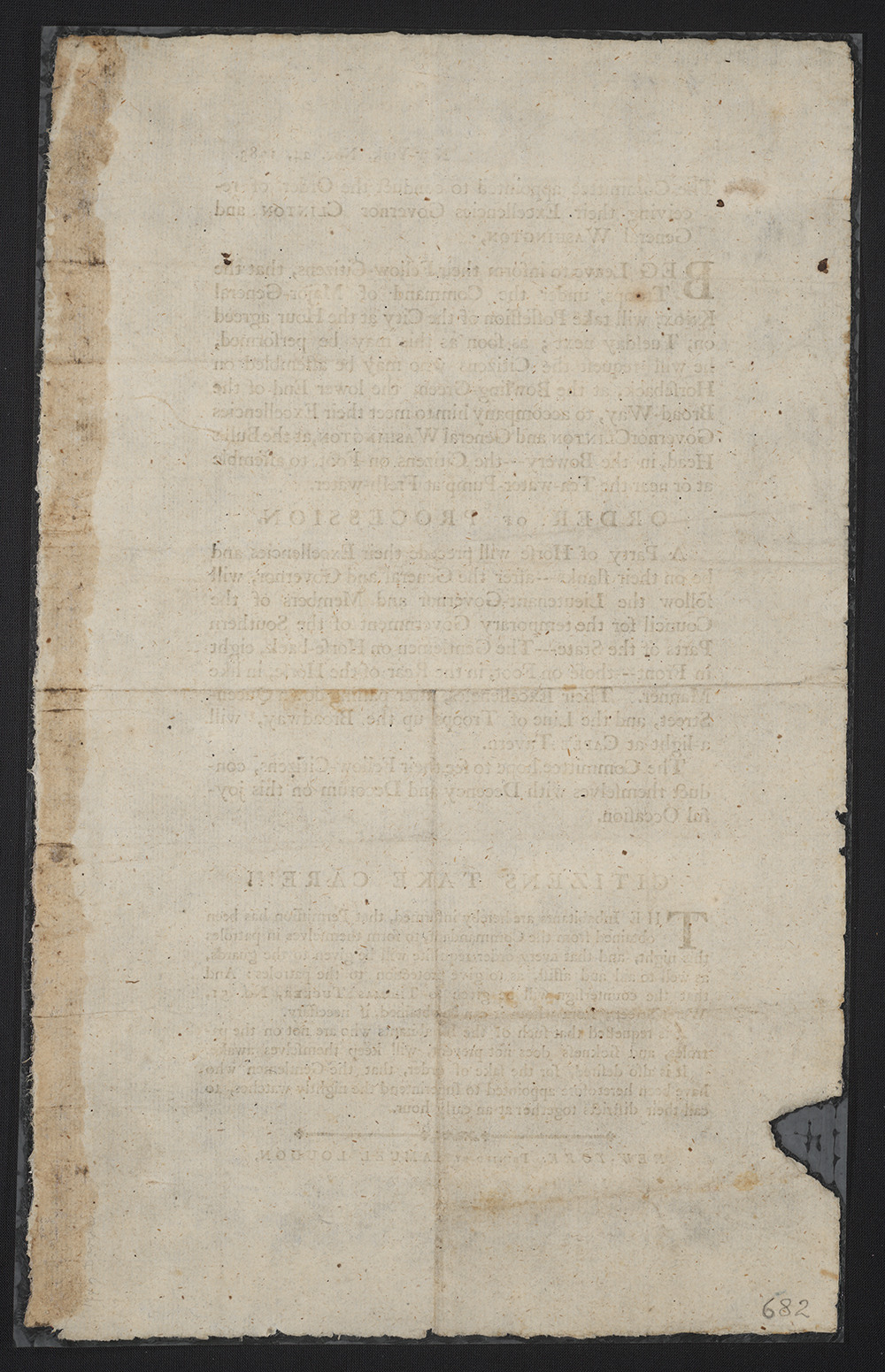 New-York, Nov. 24, 1783 : The committee appointed to conduct the order of receiving their excellencies Governor Clinton and General Washington page 2