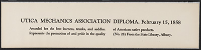 Utica Mechanics' Association Diploma : February 15, 1858 thumbnail page 2