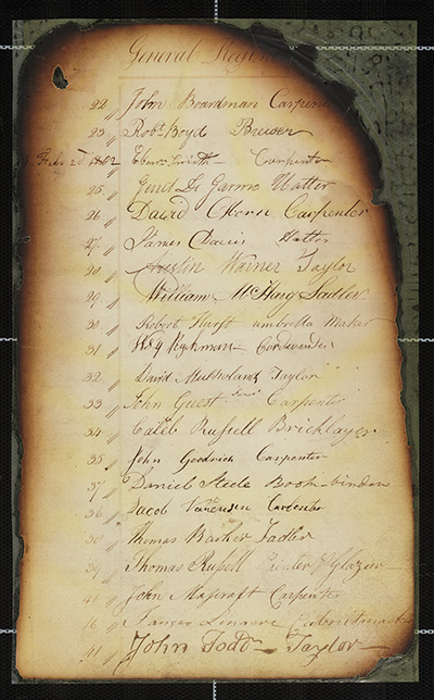 Albany Mechanics' General register : manuscript, 1801-1802 thumbnail page 1