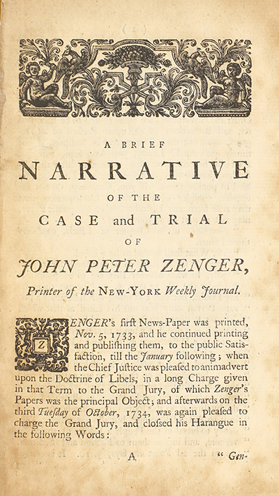 The trial of John Peter Zenger, of New-York, printer, who was tried and acquitted, for printing and publishing a libel against the government : with the pleadings and arguments on both sides thumbnail page 5