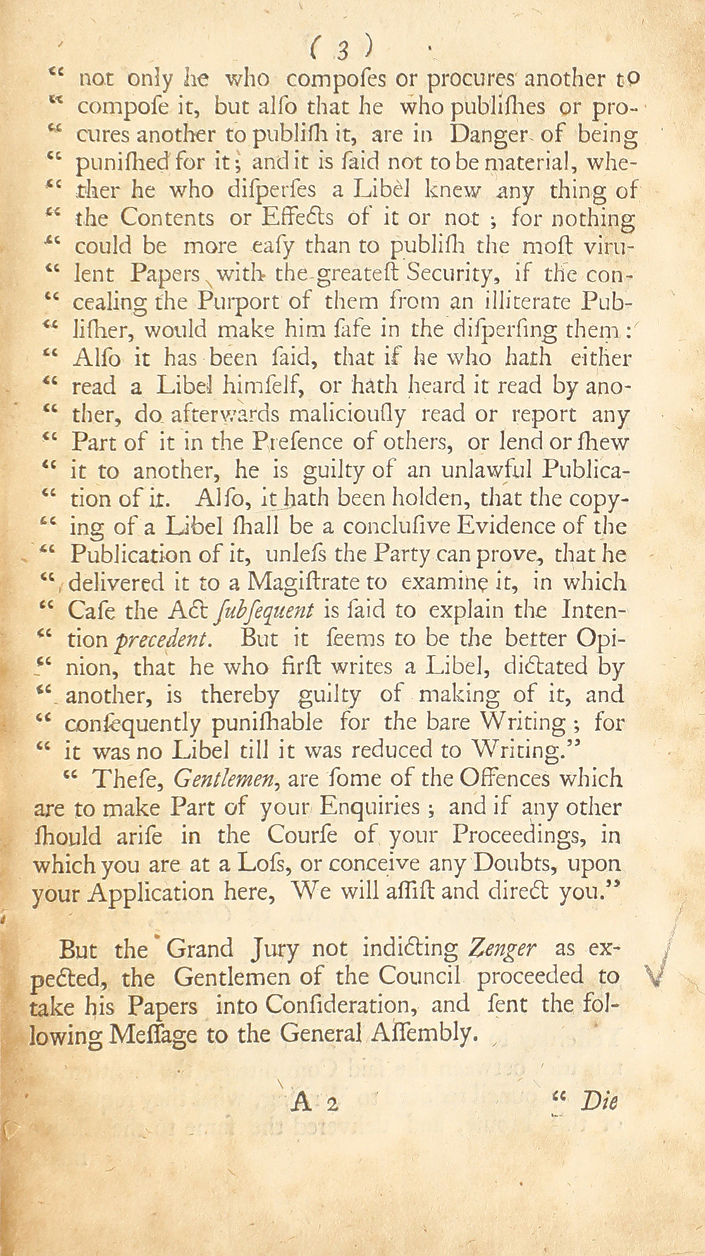The trial of John Peter Zenger, of New-York, printer, who was tried and acquitted, for printing and publishing a libel against the government : with the pleadings and arguments on both sides page 7