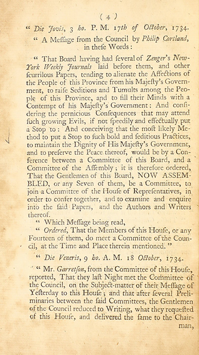 The trial of John Peter Zenger, of New-York, printer, who was tried and acquitted, for printing and publishing a libel against the government : with the pleadings and arguments on both sides thumbnail page 8