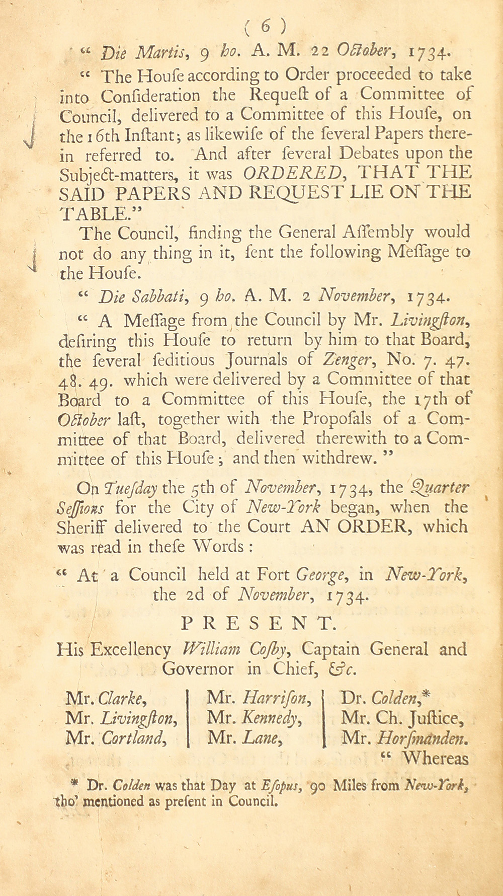 The trial of John Peter Zenger, of New-York, printer, who was tried and acquitted, for printing and publishing a libel against the government : with the pleadings and arguments on both sides page 10