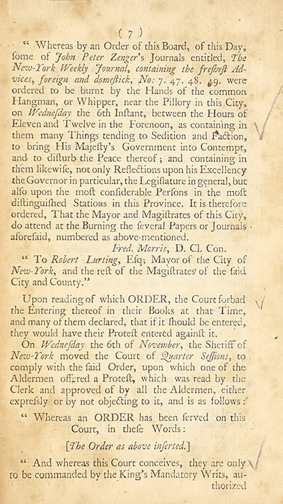 The trial of John Peter Zenger, of New-York, printer, who was tried and acquitted, for printing and publishing a libel against the government : with the pleadings and arguments on both sides thumbnail page 11